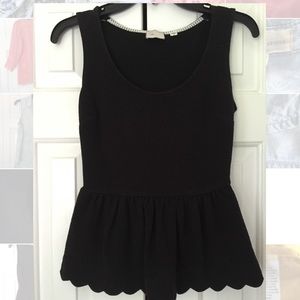 Anthropologie black scallop peplum